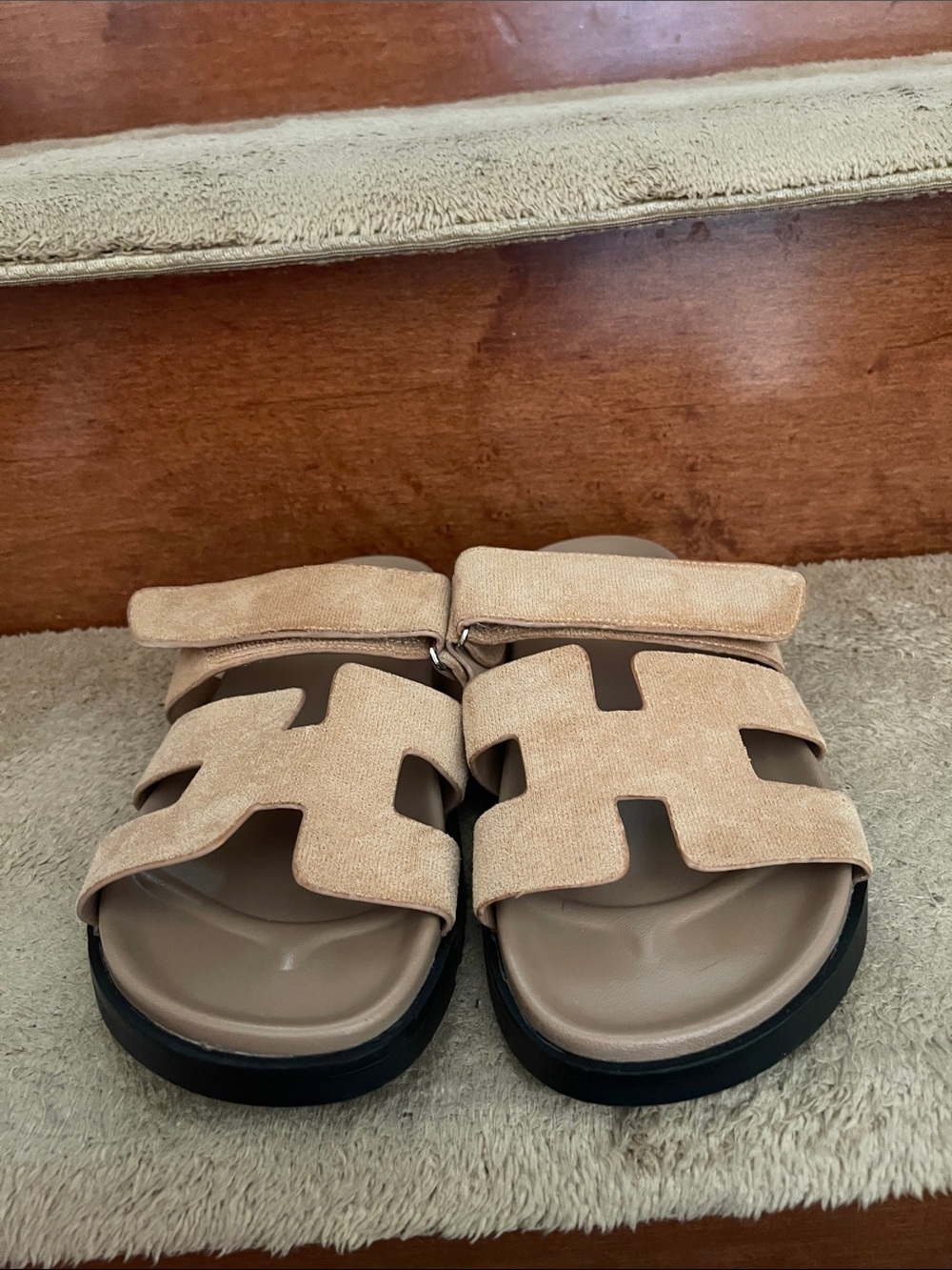NWOT Authentic Herme’s Suede Goatskin Womens Chypre Sandals Size 36/ U.S. 5.5 - Picture 3 of 13
